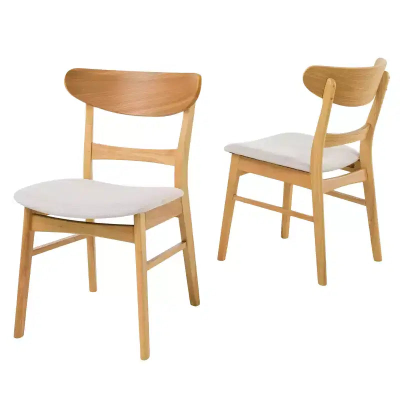 Klassische Esszimmerstühle im Stil von naturbelassenem Holz, 2er-Set
