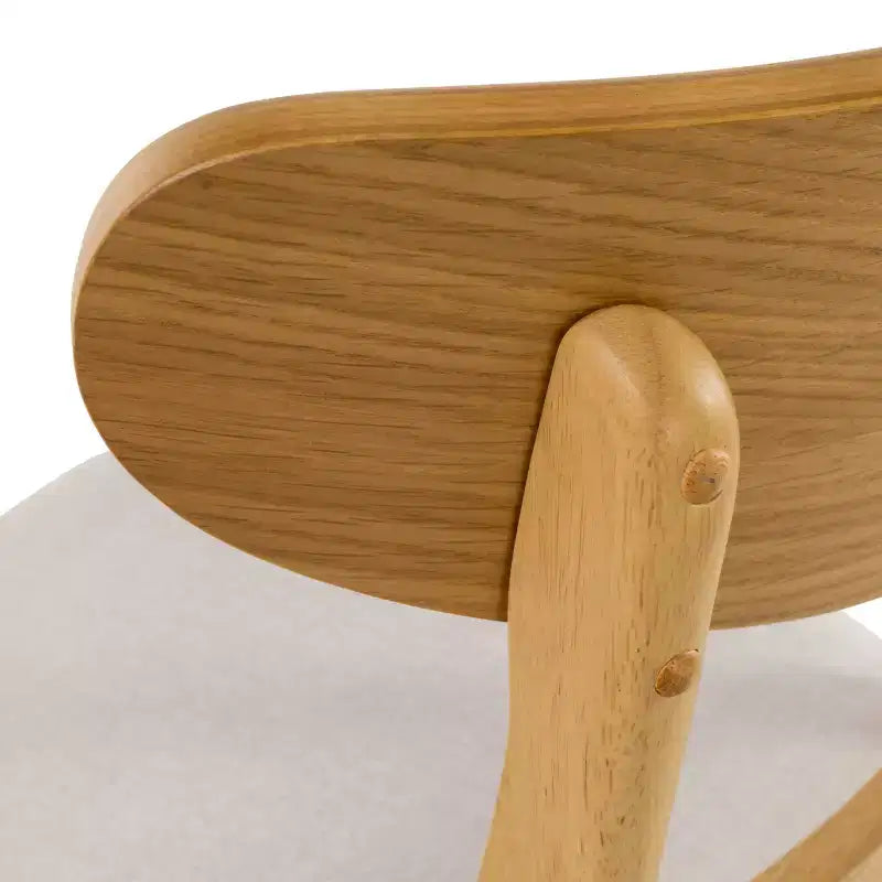 Juego de 2 sillas de comedor de estilo clásico de madera natural