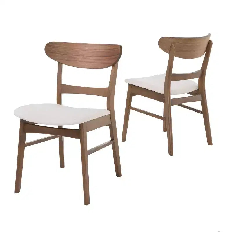 Klassische Esszimmerstühle im Stil von naturbelassenem Holz, 2er-Set