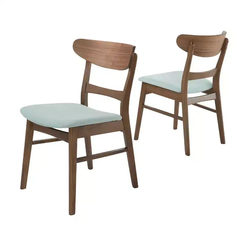 Juego de 2 sillas de comedor de estilo clásico de madera natural