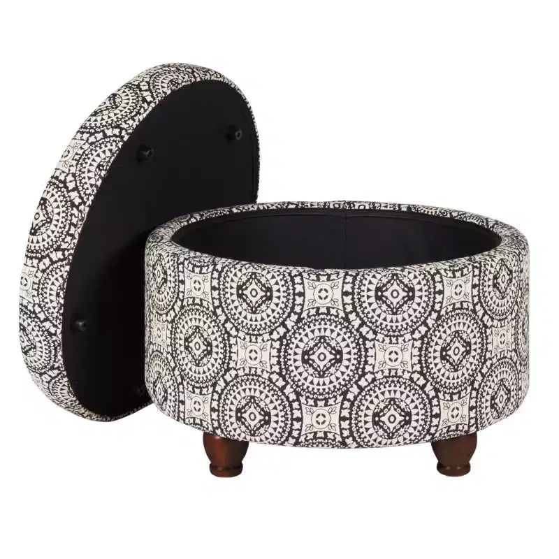 Pouf de rangement de style tribal rétro
