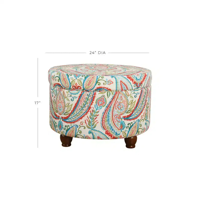 Pouf de rangement de style tribal rétro